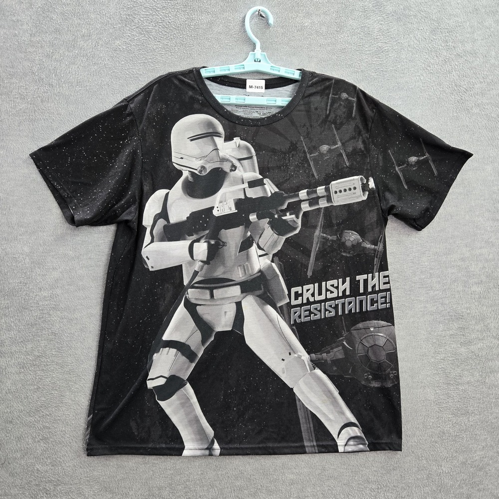 Disney Store Star Wars Men Shirt XL Black Graphic Print Stormtrooper Crew Neck
